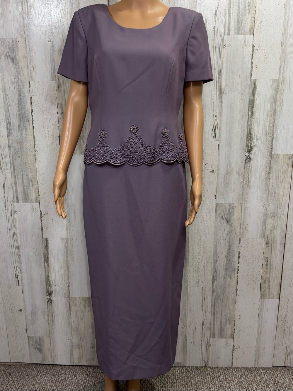 R&M Richards Vintage Purple Popover Evening Dress